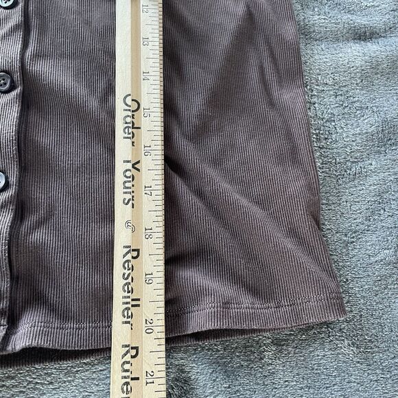 Vuori Pose Cardigan Tank Top  Women's  Medium Java Brown Button Up Athletic - Picture 9 of 10